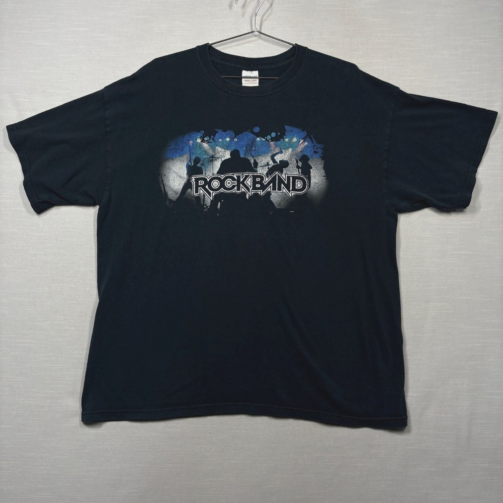 Rock Band‎ Video Game Shirt Men XL Black Faded Distressed Y2K